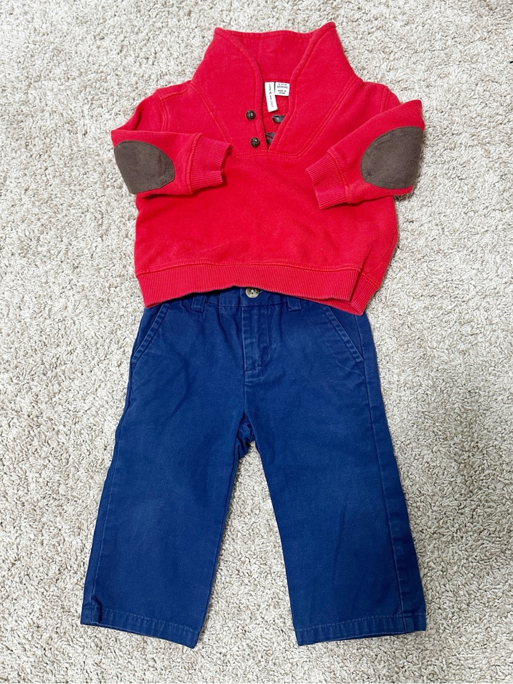 Janie and Jack Boys Shawl Collar Sweater & Pants Set Size 6-12 Months